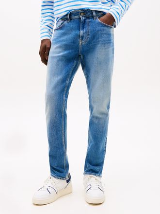 Tommy Jeans Slim-fit-Jeans TOMMY JEANS Austin Slim Tapered, Herren, Gr. 32, L&auml;nge 36, denim medium, Denim/Jeans, Obermaterial: 99% Baumwolle, 1% Elasthan, regular