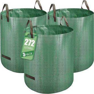 OEM Bolsas Para Residuos De Jard&iacute;n, Bolsas Para Residuos Verdes, 3 Bolsas Grandes Autoportantes De 272 L Con Asas, Impermeables, Plegables Y Reutilizables