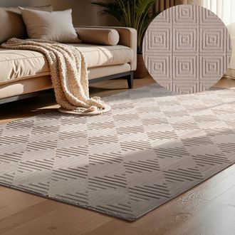 ELLE Decoration Designteppich »Tourmaline« rechteckig 9 mm Höhe Wohnzimmer, Schlafzimmer, Läufer, Hoch-Tief Effekt, Flur, Glanz