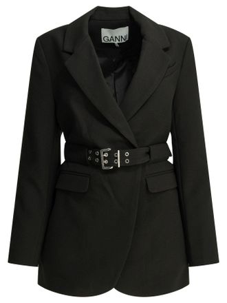 Ganni Krepp-Blazer