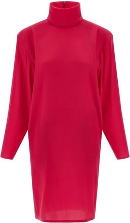 Saint Laurent Structured Shoulder Dress - Dames - Kleedjes - Rood - S - Kleedjes