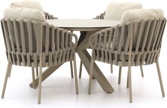 Tierra Outdoor Nuri/Orbital &oslash; 120cm dining tuinset 5-delig