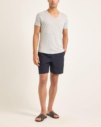 Orlebar Brown Ob V Tailored Fit V-neck T-Shirt in Mid Grey Melange at Nordstrom, Size Xxx-Large