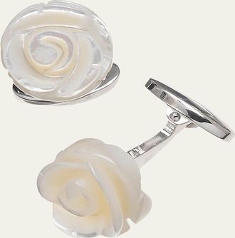 Jan Leslie Carved Rose Cuff Links