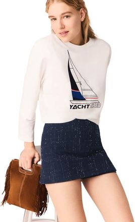 Maje Boat print T-shirt in White at Nordstrom, Size X-Small