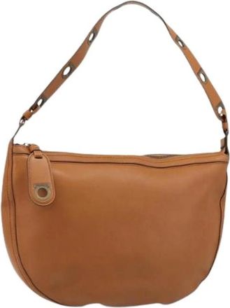 Ferragamo Pre-owned Shoulder Bag - Dames - Vintage Schoudertas - Bruin - ONE Size - Leer - Vintage
