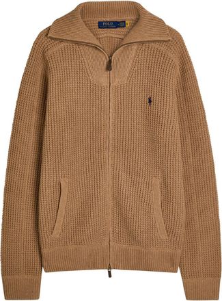 Polo Ralph Lauren Logo-embroidered Wool-blend Cardigan - Brown - XL