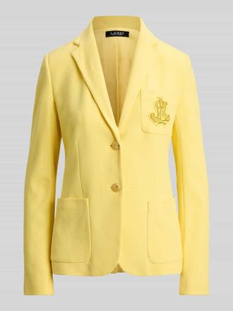 Lauren Ralph Lauren Slim Fit Blazer aua Baumwoll-Mix in Hellgelb, Gr&ouml;&szlig;e XL