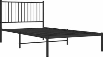vidaXL Estructura Cama Sin Colch&oacute;n Con Cabecero Metal Negro 100x200 Cm Vidaxl