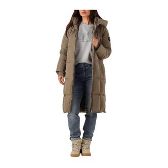 Mos Mosh MOS Mosh, Jassen, Dames, Groen, L, Wol, Khaki Puffer Jas Nova Square Down