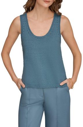 DKNY Pointelle Stitch Sweater Tank in Washed Indigo at Nordstrom, Size Medium