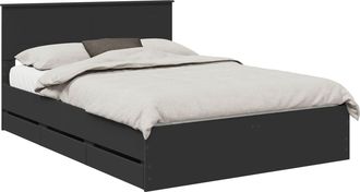 vidaXL Estructura De Cama Negro 140 X 190 Cm Madera Ingenieril Vidaxl
