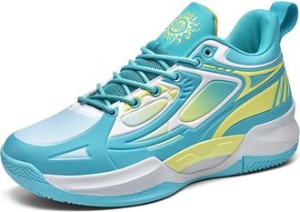 Generic Unisex Casual Basketball Shoes Anti Slip Wear-Resistant Cement Floor Youth Outdoor Sports Training Walking Shoes(Green,4.5 UK)