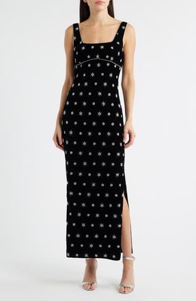Saylor Emrys Beaded Sleeveless Maxi Dress in Black at Nordstrom, Size X-Small