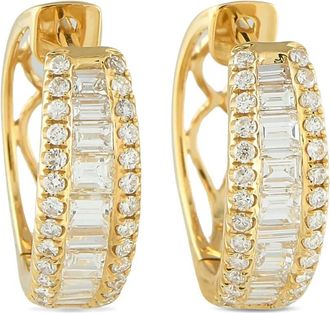 Luxury Bazaar 18K yellow gold diamond earrings