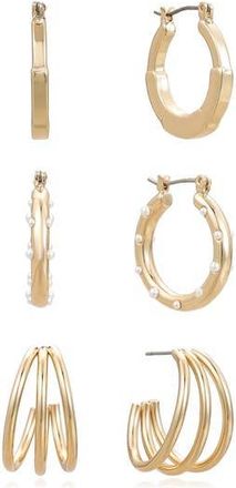Ettika Triple Hoop Earrings Set in Gold at Nordstrom Rack