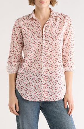 Frank & Eileen Cotton Button-Up Shirt in Tiny Pink Roses at Nordstrom Rack, Size Xx-Small