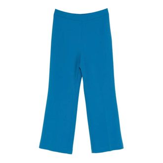 Etro Etro, Wide Trousers, female, Blue, Size: XL Textured Wide Trousers