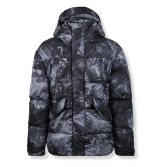 Woolrich Jassen, Heren, Veelkleurig, M, Nylon, Tie Dye Down Mid Length Puffa