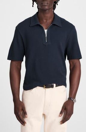 Madewell Quarter Zip Pique Polo Shirt in Dark Navy at Nordstrom Rack, Size Xx-Large