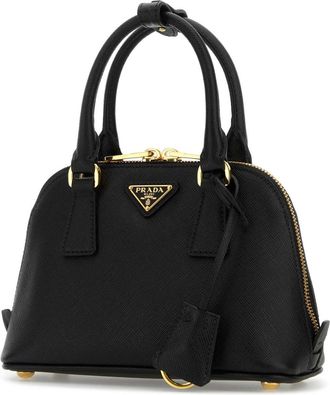 Prada Womens Black Leather Handbag Nero Vitello Borse A Mano Bag