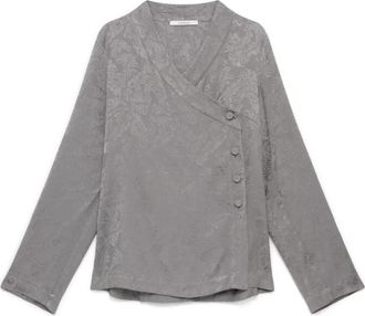 Maliparmi Damask Jacquard Shirt - Dames - Blouses - Grijs - L - Rayon - Overhemden