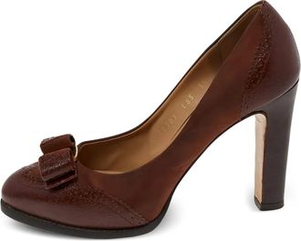 Ferragamo 110mm Vara-bow pumps - Brown