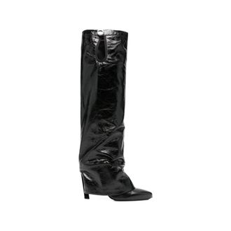 The Attico Leon Crackled-leather Boots