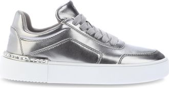 DKNY Womens Beverley Lace Up Trainers in Silver Rubber - Size UK 4.5