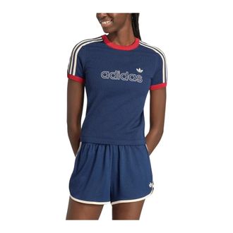 adidas Mesh Cali Tee - Dames - Sportshirts - Blauw - XS - Polyester - Fitness