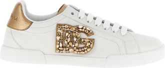 Dolce & Gabbana Golden Embellished Sneakers