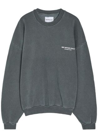 Mki Miyuki Zoku Design Studio Logo-print Cotton-blend Sweatshirt - Black Other - Xxl