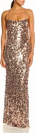 The Sei The Paillette Cami Gown In Rose Gold