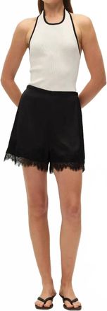 Elodie Kaia Lace Satin Shorts In Black