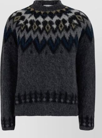Jucca alpaca wool fair isle crew neck long-sleeve jumper