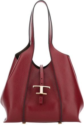 Tod's Tassen, Dames, Rood, ONE Size, Leer, Kleine Tote Bag T Timeless