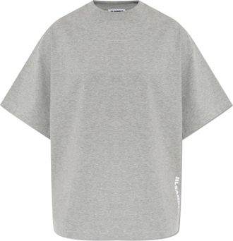 Jil Sander Logo Print T-Shirt - Dames - T-shirts - Grijs - M - Katoen - Tops