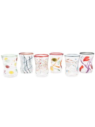 Massimo Lunardon paint-splatter glass set (set of 6) - unisex - glass - OS - White