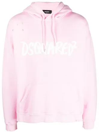 Dsquared2 distressed-finish cotton hoodie - men - Cotton - S - Pink
