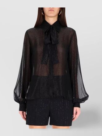 Max Mara long sleeve pleated blouse bow detail