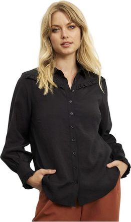 In Front Molly Shirt - Dames - Overhemden - Zwart - 2XL - Polyester - Overhemden