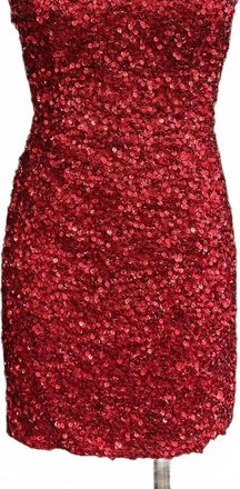 Sherri Hill Womens Sequin Open Back Short Dress In Red