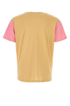 Gimaguas Mens Organic Cotton Colorblock T-Shirt Beige