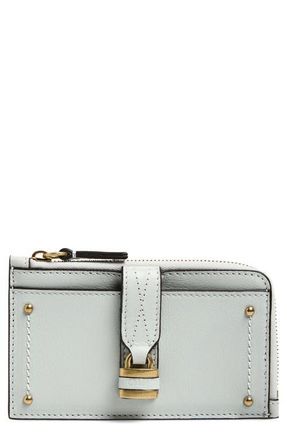 Chlo&eacute; Small Paddington Leather Zip Wallet in Aqua Grey at Nordstrom