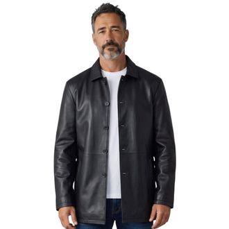 Infinity Leather Heren zwarte leren jas met lange kraag - Bergen