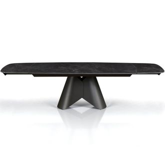 Oresteluchetta Mesa extensible cer&aacute;mica/metal calacatta negro-gris 76x100x200-300