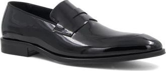 Bruno Magli Maioco Sera Patent Leather Apron Toe Penny Loafer in Black Patent at Nordstrom, Size 11.5