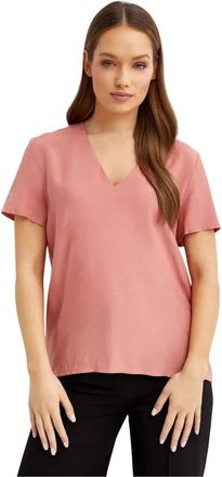Fay V-hals Blouse Casual Stijl - Dames - T-shirts - Roze - S - Tops