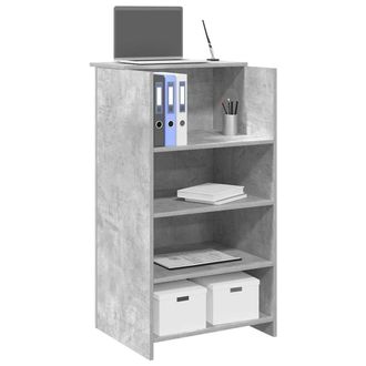 Berkfield Home Reception Desk Concrete Grey 55x50x103.5 cm Engineered Wood