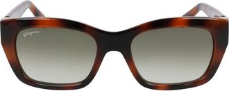 Ferragamo 53mm Rectangular Sunglasses in Tortoise/Khaki at Nordstrom Rack